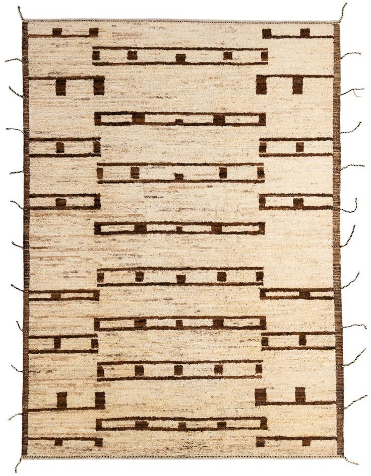 Detail image of 6' 9 x 9' 9 Hand Knotted Moroccan Wool Rug