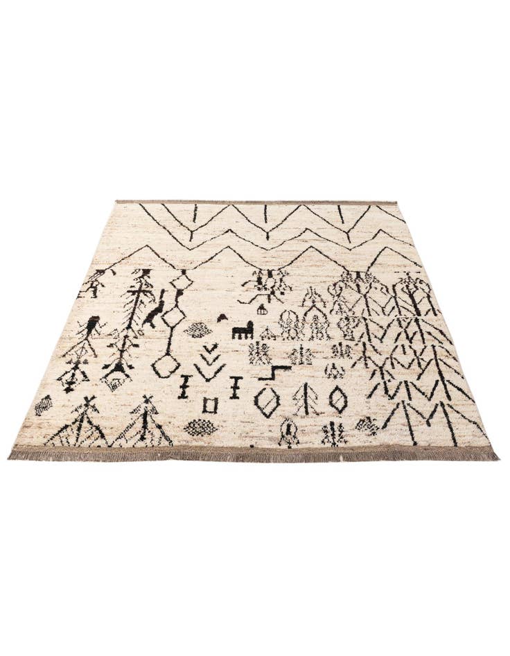 Detail image of 6' 9 x 9' 7 Hand Knotted Moroccan Wool Rug