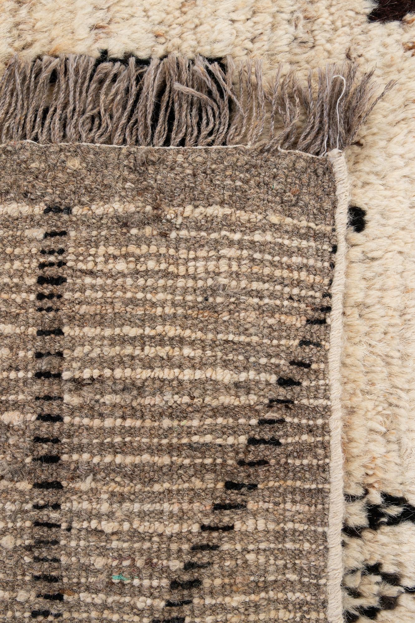6' 9 x 9' 7 Hand Knotted Moroccan Wool Rug