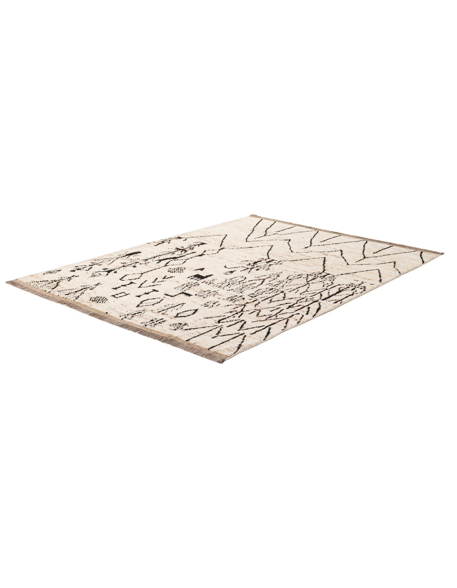 6' 9 x 9' 7 Hand Knotted Moroccan Wool Rug