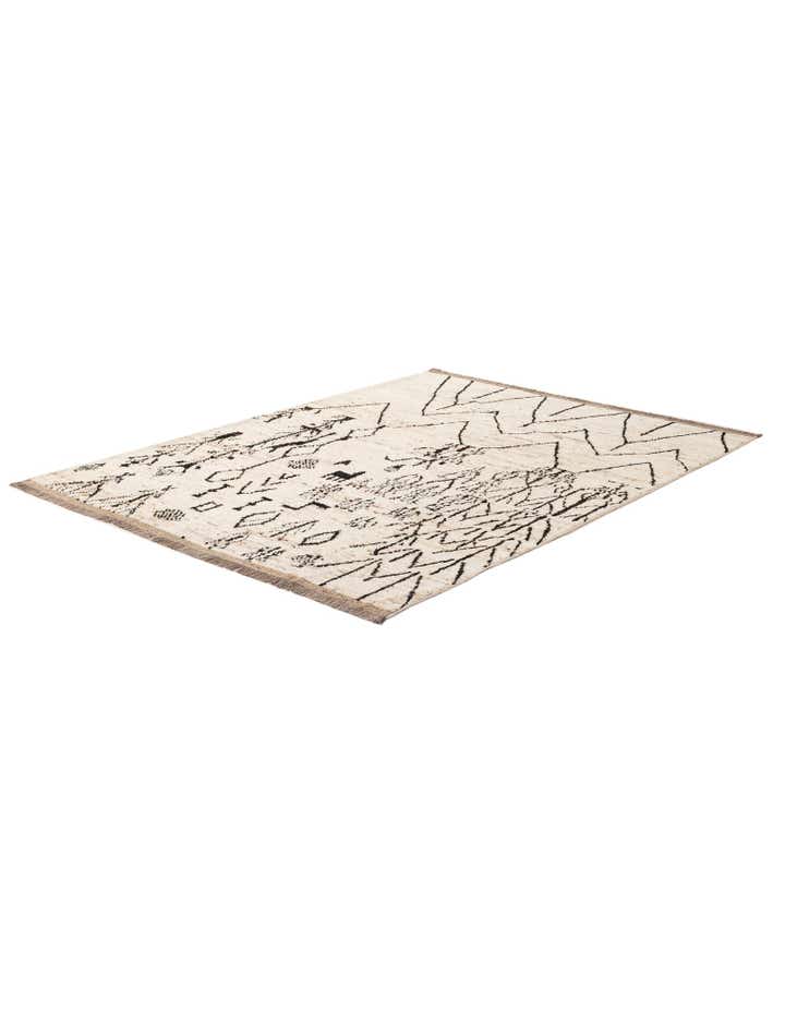 6' 9 x 9' 7 Hand Knotted Moroccan Wool Rug