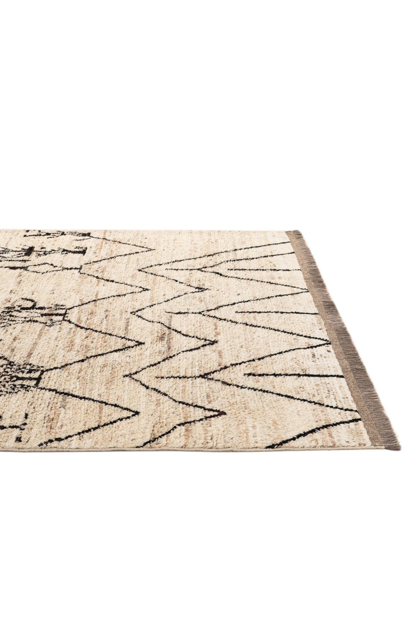 6' 9 x 9' 7 Hand Knotted Moroccan Wool Rug
