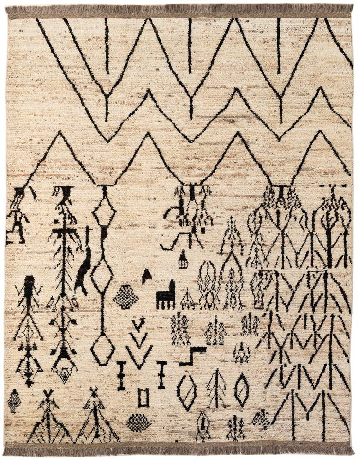 Detail image of 6' 9 x 9' 7 Hand Knotted Moroccan Wool Rug