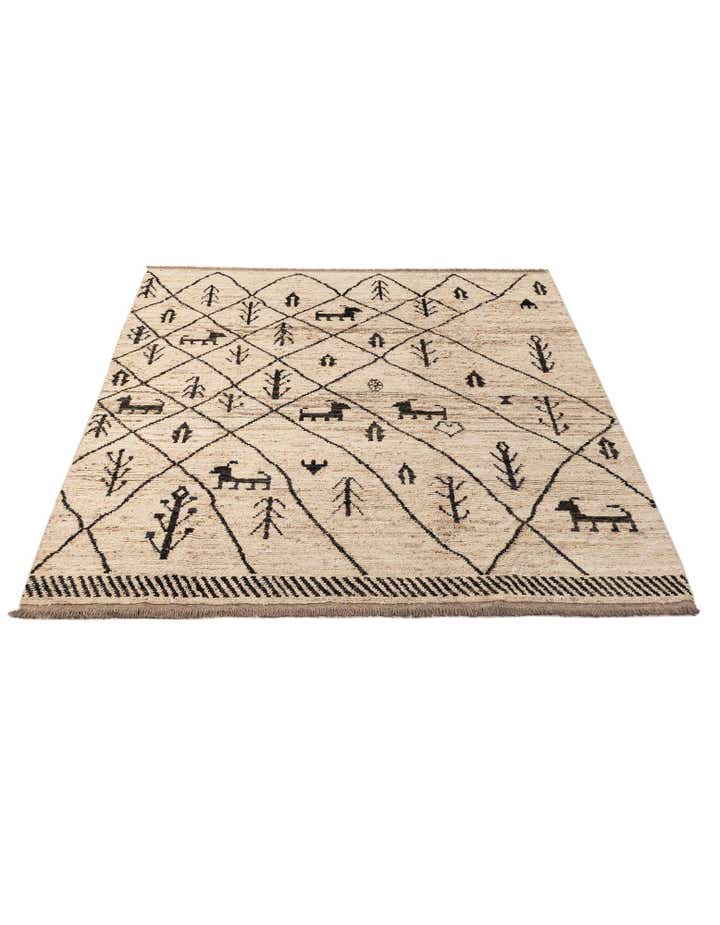 6' 9 x 9' 11 Hand Knotted Moroccan Wool Rug