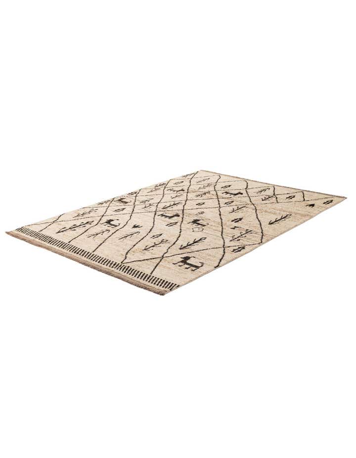 6' 9 x 9' 11 Hand Knotted Moroccan Wool Rug