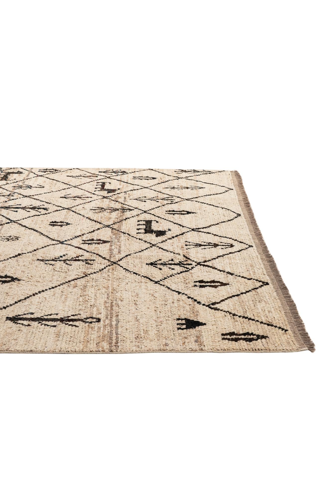 6' 9 x 9' 11 Hand Knotted Moroccan Wool Rug