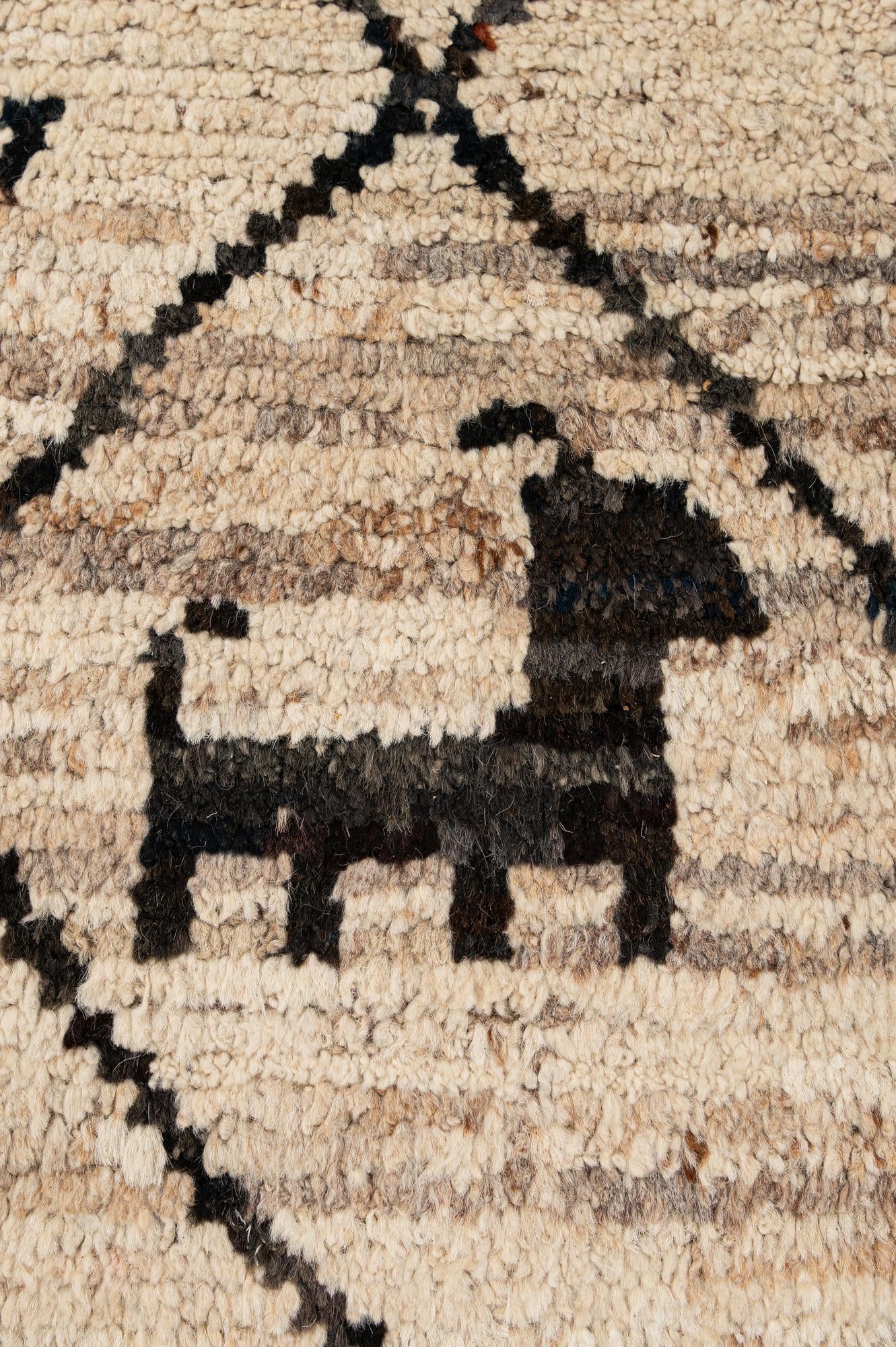 6' 9 x 9' 11 Hand Knotted Moroccan Wool Rug