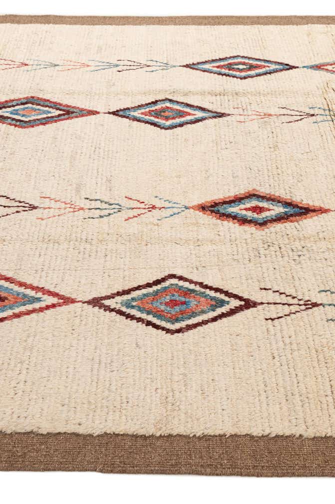 6' 9 x 9' 7 Hand Knotted Moroccan Wool Rug