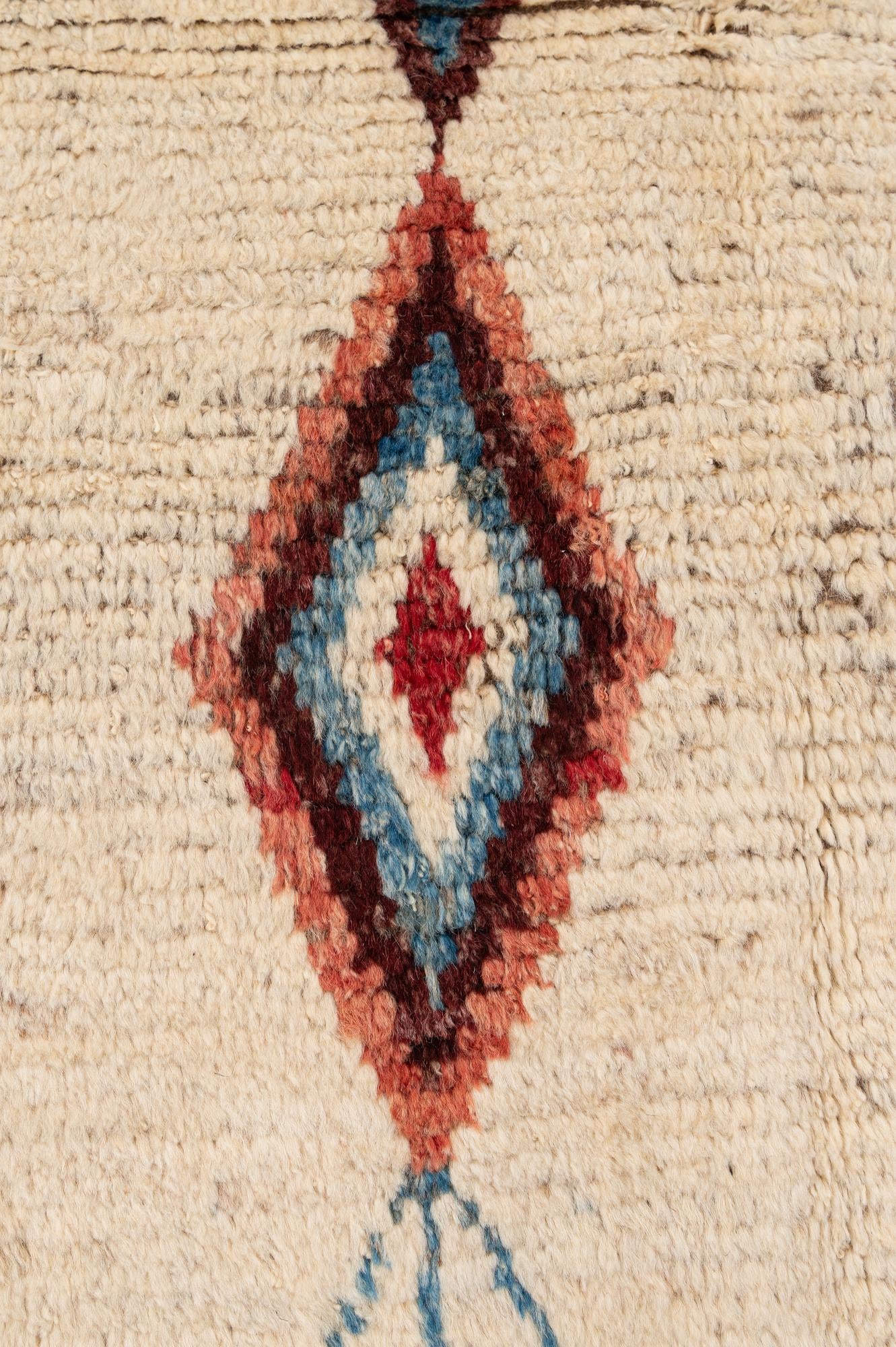 6' 9 x 9' 7 Hand Knotted Moroccan Wool Rug
