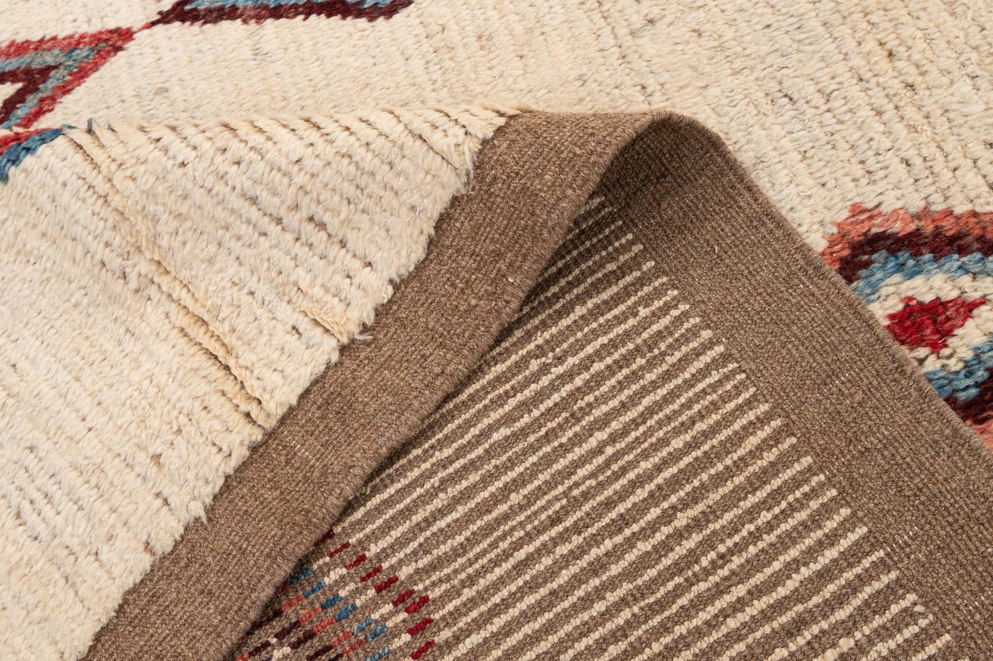 6' 9 x 9' 7 Hand Knotted Moroccan Wool Rug