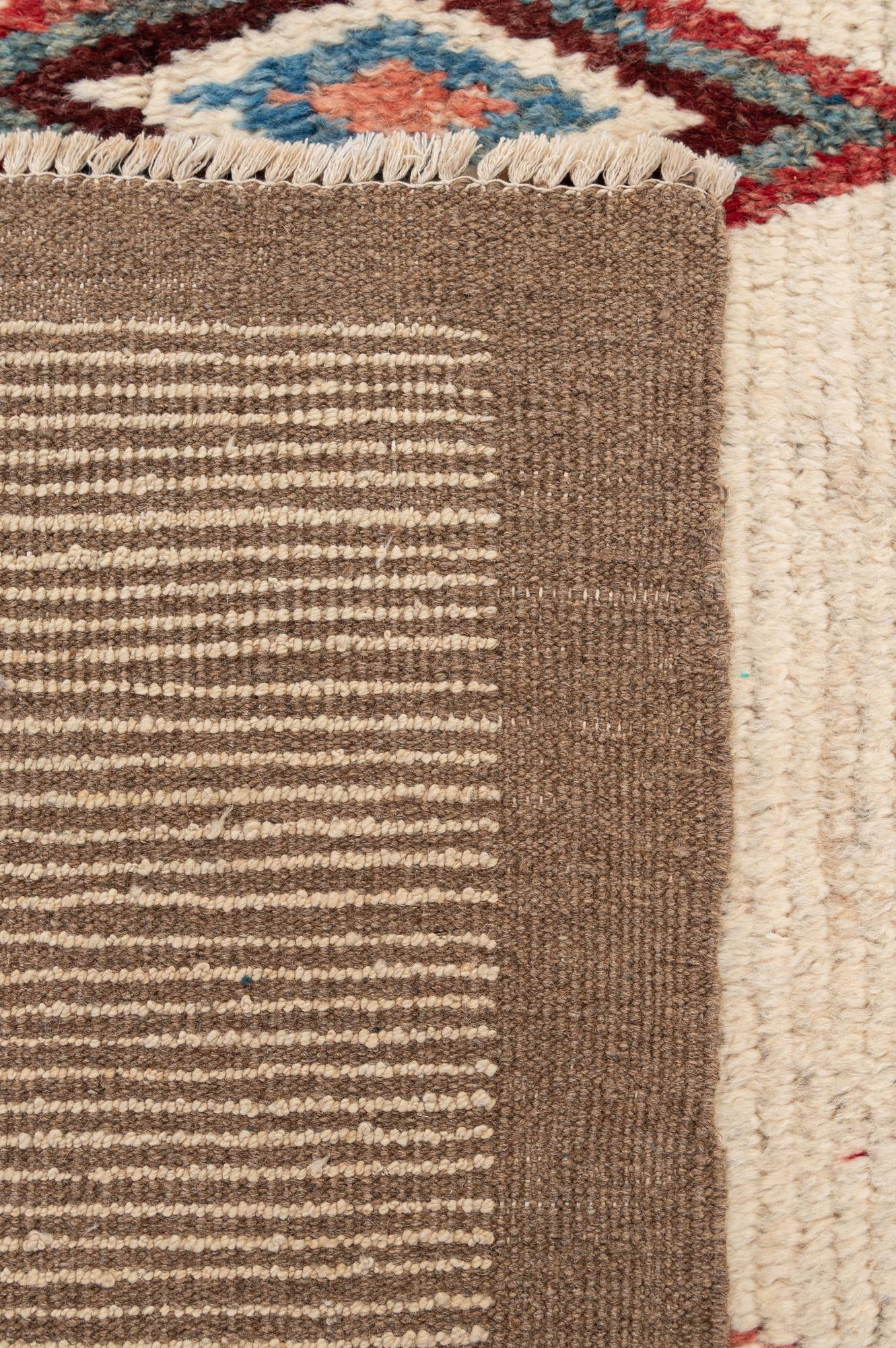 6' 9 x 9' 7 Hand Knotted Moroccan Wool Rug