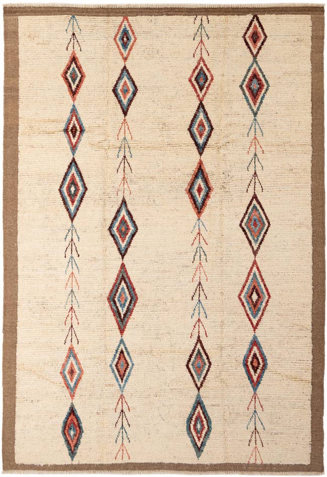 Detail image of 6' 9 x 9' 7 Hand Knotted Moroccan Wool Rug