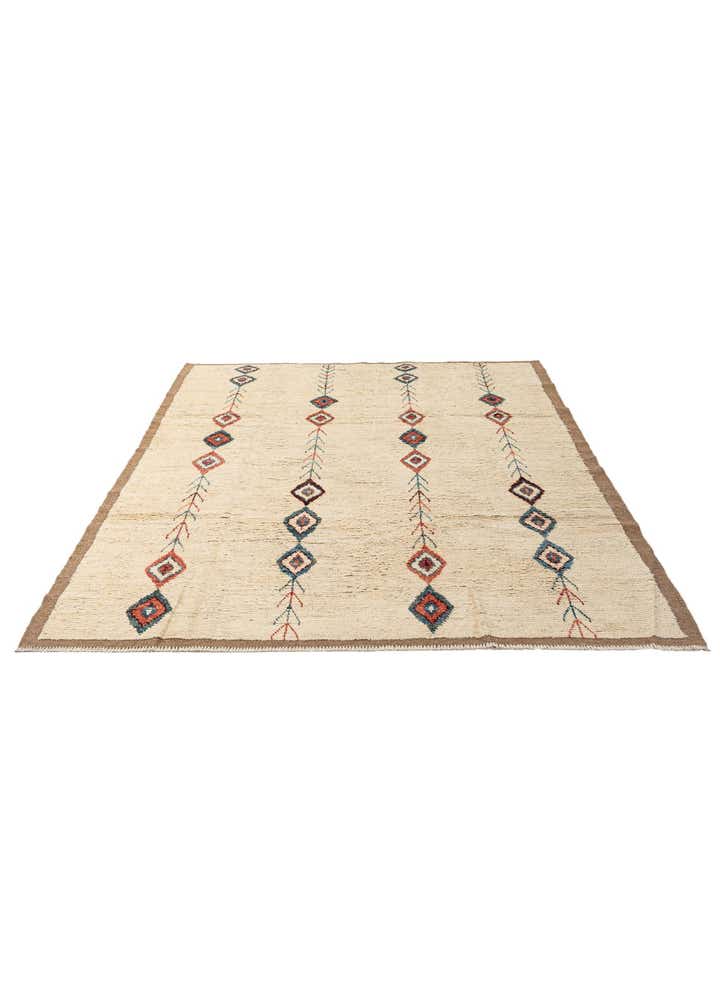 6' 11 x 9' 10 Hand Knotted Moroccan Wool Rug