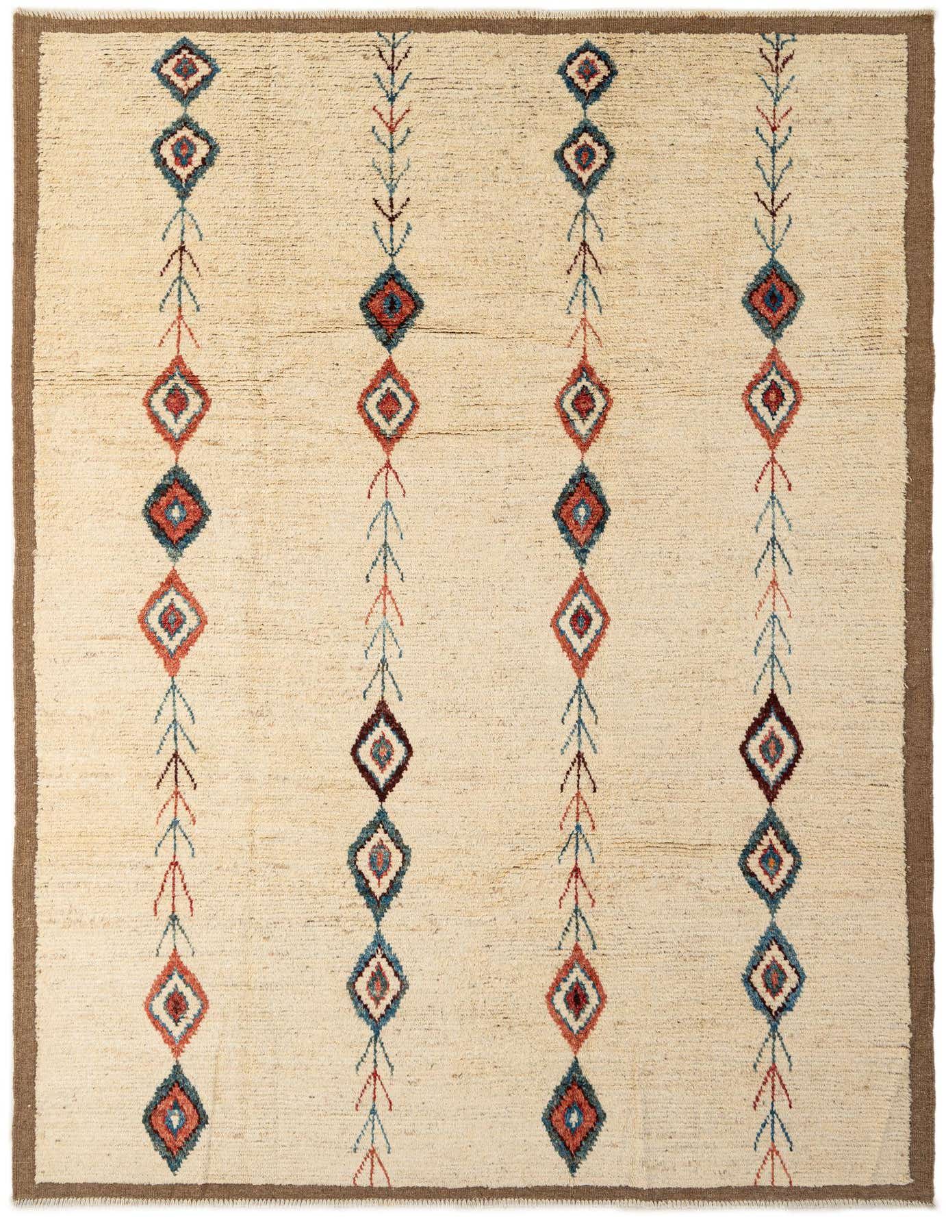 6' 11 x 9' 10 Hand Knotted Moroccan Wool Rug