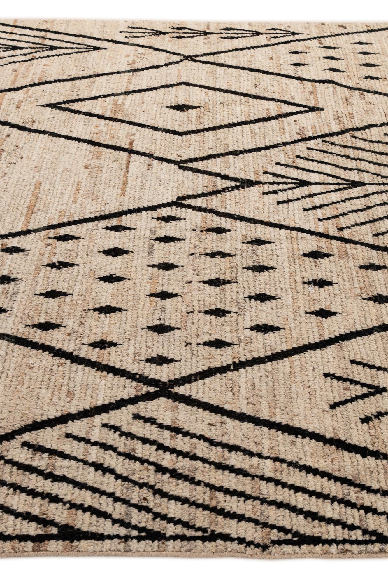 8' 3 x 9' 9 Hand Knotted Moroccan Wool Rug