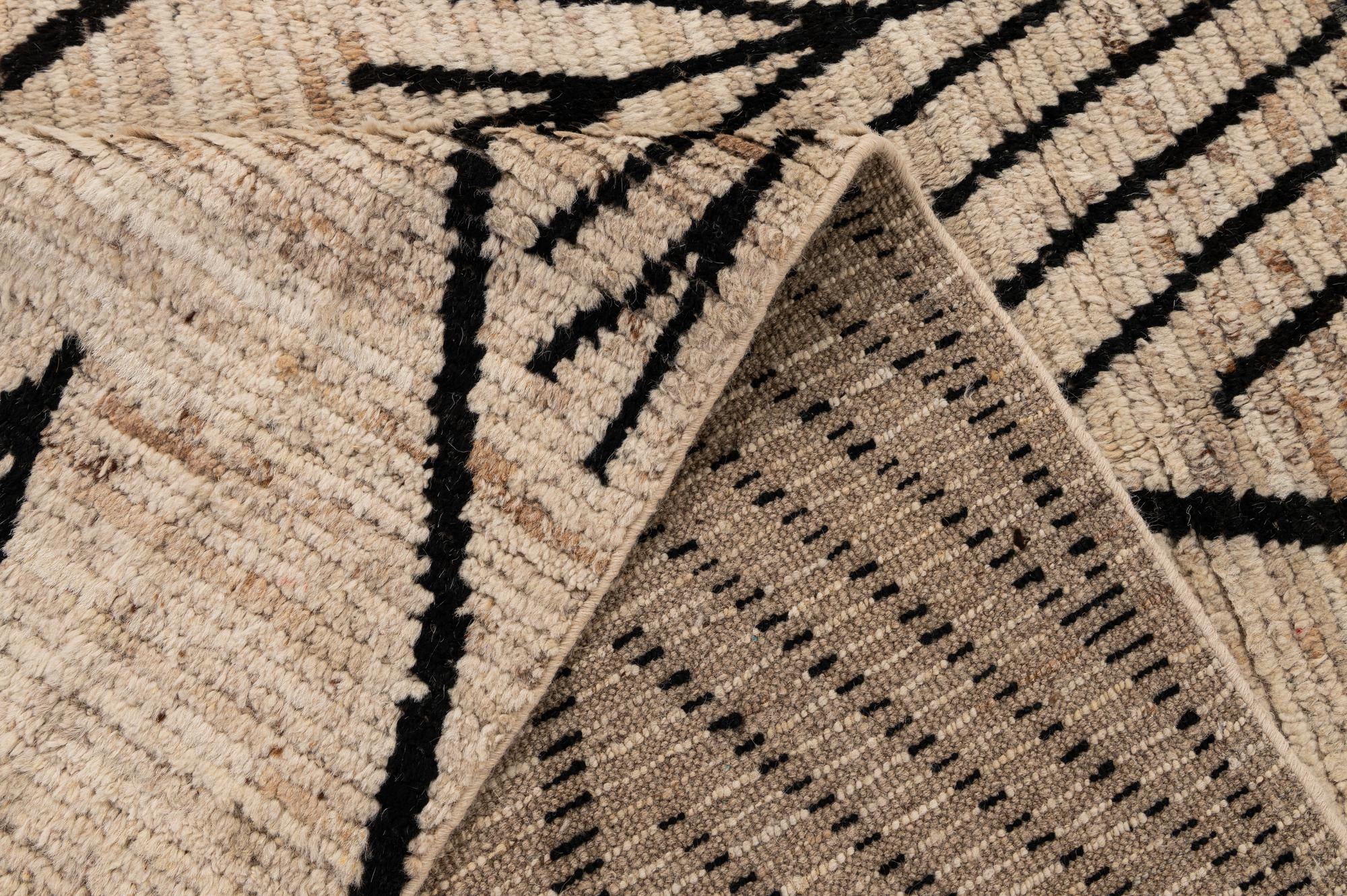 8' 3 x 9' 9 Hand Knotted Moroccan Wool Rug