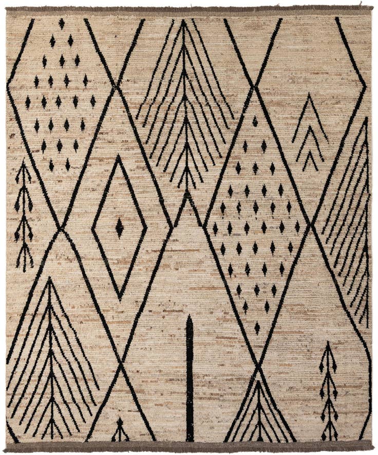 Detail image of 8' 3 x 9' 9 Hand Knotted Moroccan Wool Rug