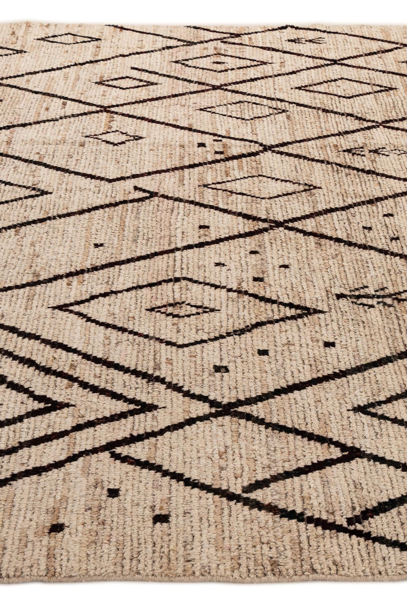 8' 6 x 9' 6 Hand Knotted Moroccan Wool Rug