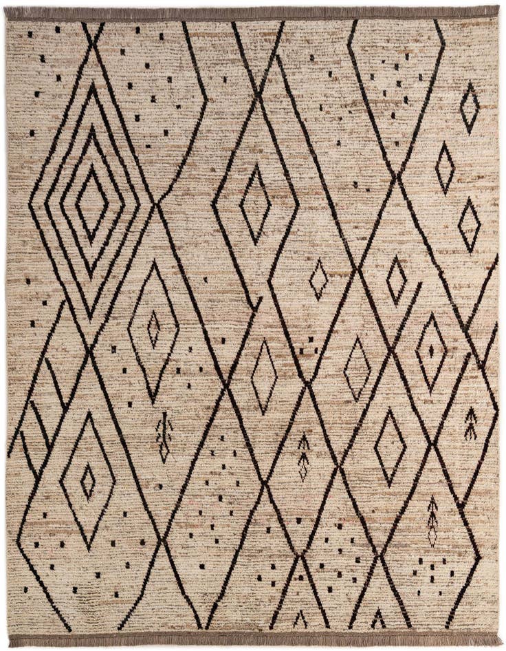 Detail image of 8' 6 x 9' 6 Hand Knotted Moroccan Wool Rug