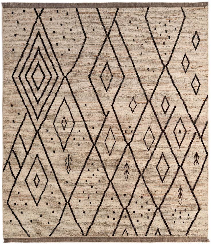 Detail image of 8' 6 x 9' 6 Hand Knotted Moroccan Wool Rug