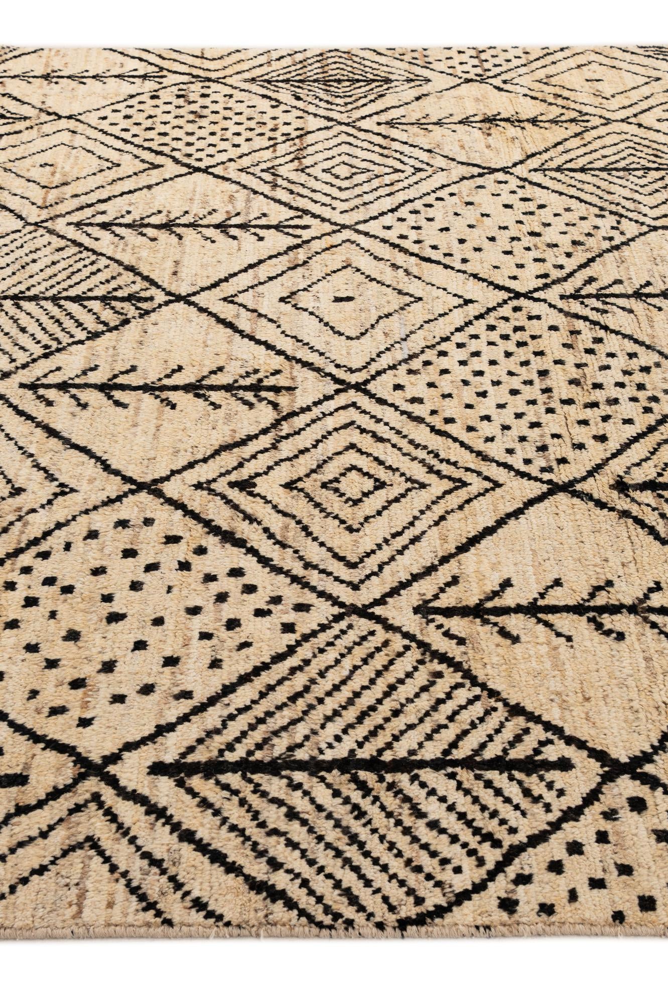 8' 3 x 9' 9 Hand Knotted Moroccan Wool Rug