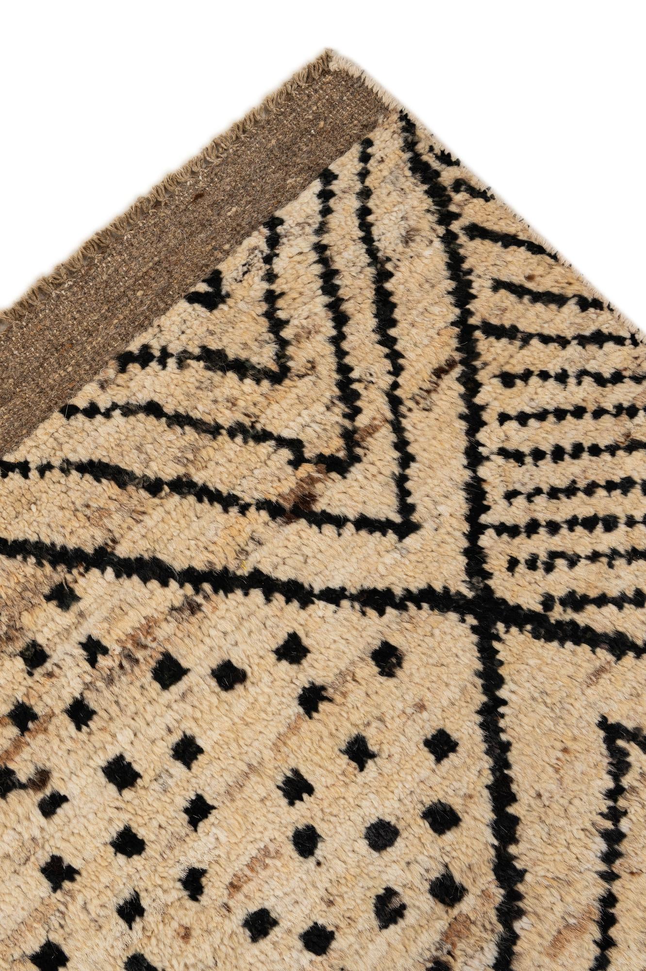 8' 3 x 9' 9 Hand Knotted Moroccan Wool Rug