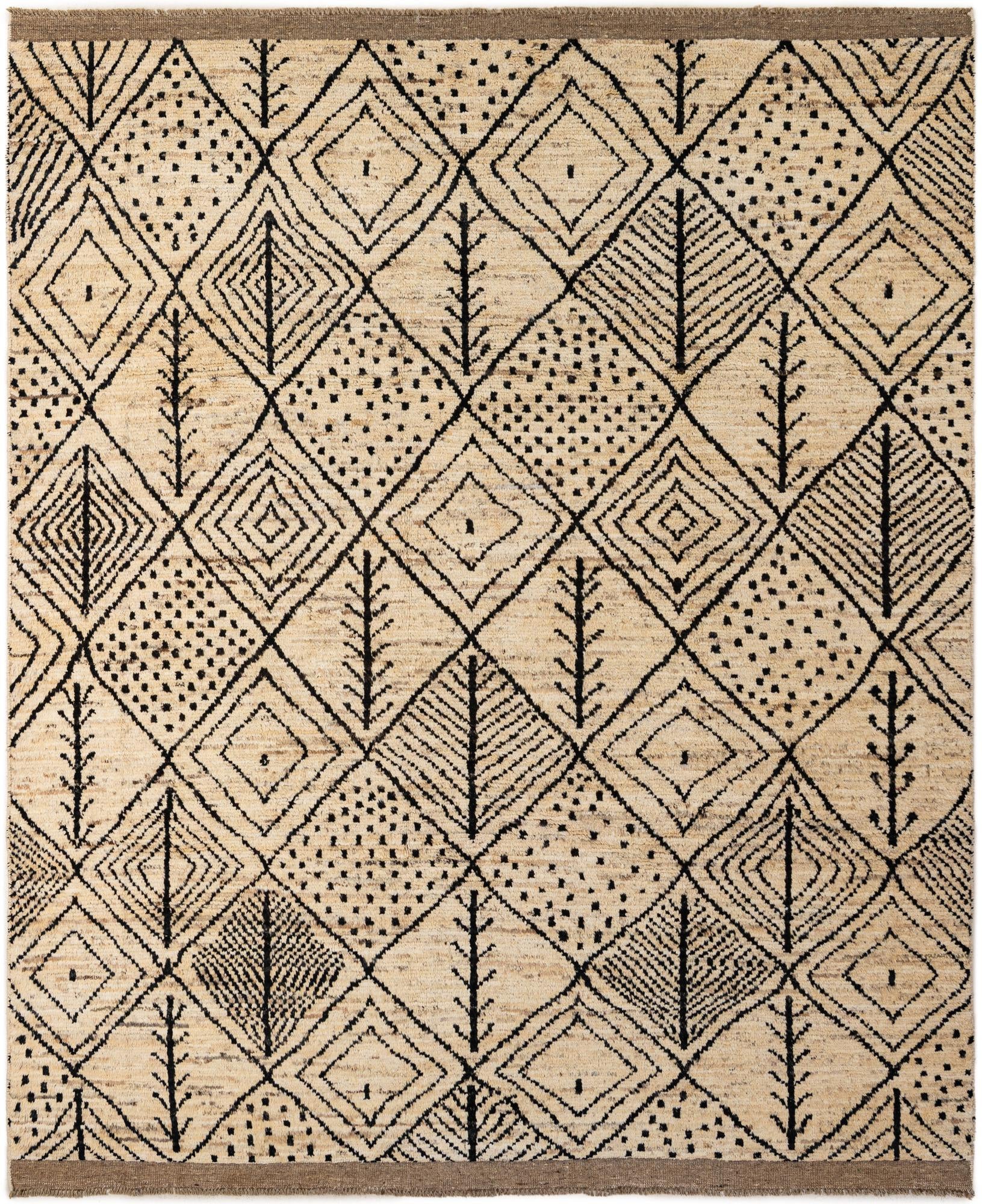 8' 3 x 9' 9 Hand Knotted Moroccan Wool Rug