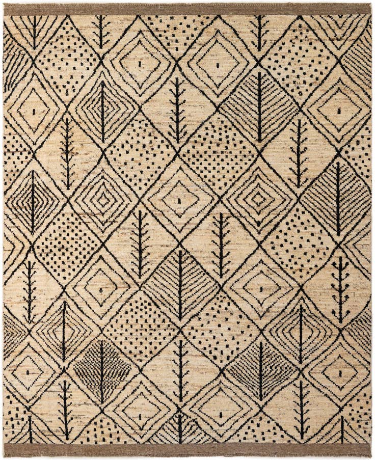 Detail image of 8' 3 x 9' 9 Hand Knotted Moroccan Wool Rug