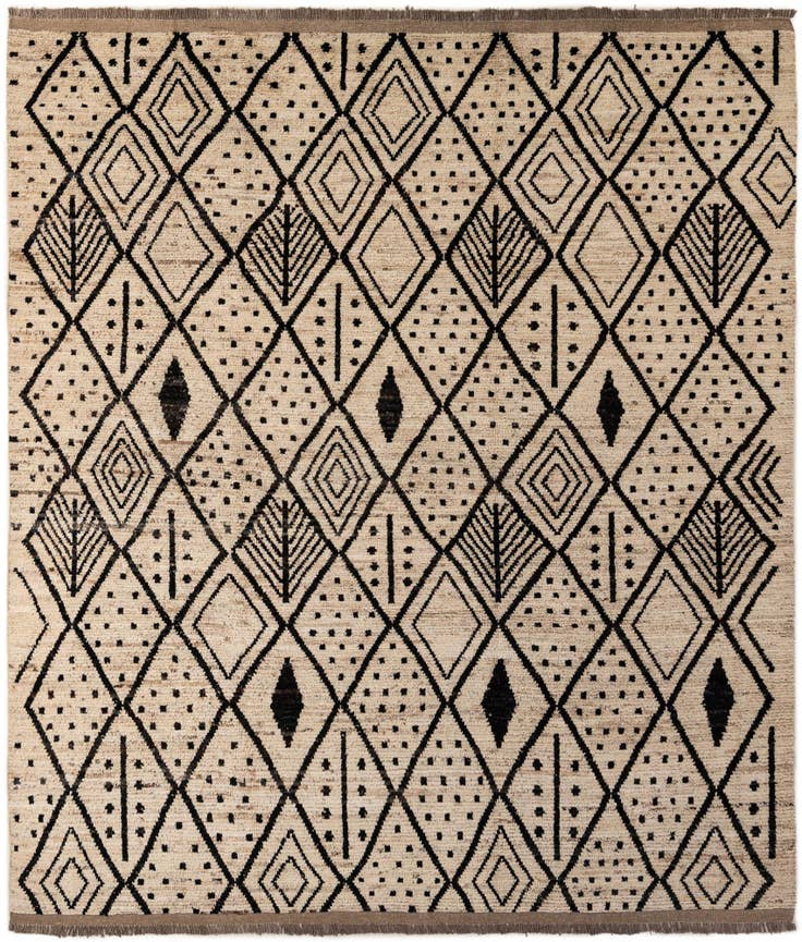 Detail image of 8' 6 x 9' 11 Hand Knotted Moroccan Wool Rug