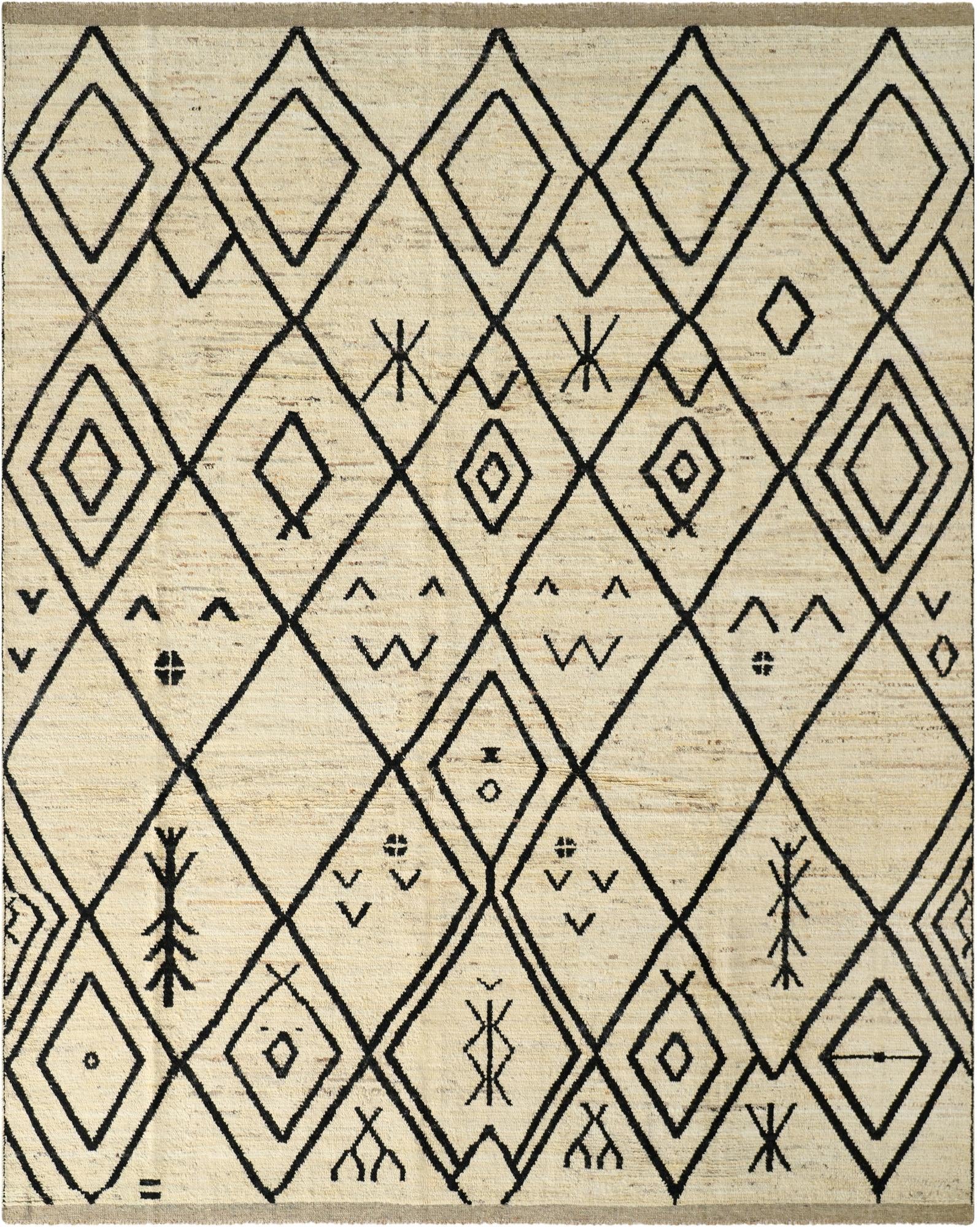 9' 4 x 11' 8  Hand Knotted Moroccan Wool Rug