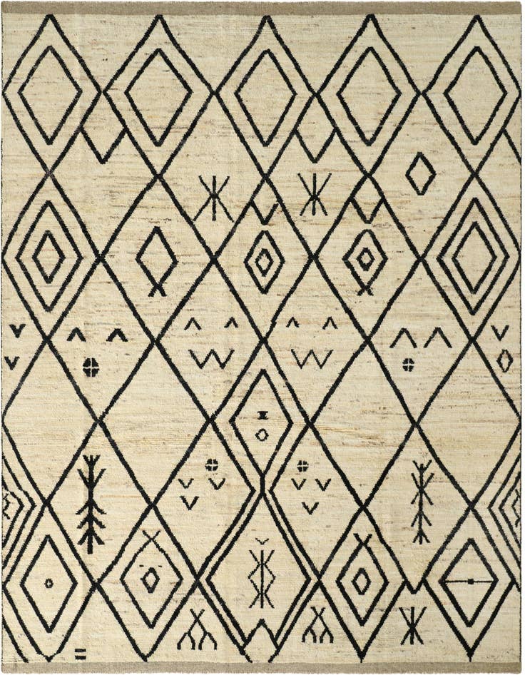 Detail image of 9' 4 x 11' 8 Hand Knotted Moroccan Wool Rug