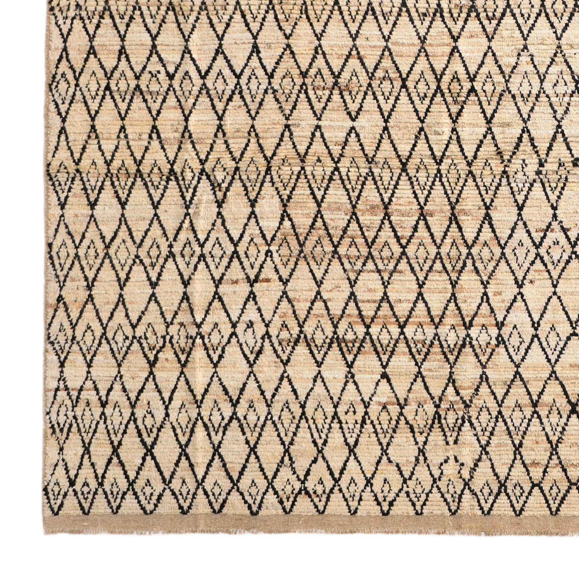9' 5 x 11' 7 Hand Knotted Moroccan Wool Rug