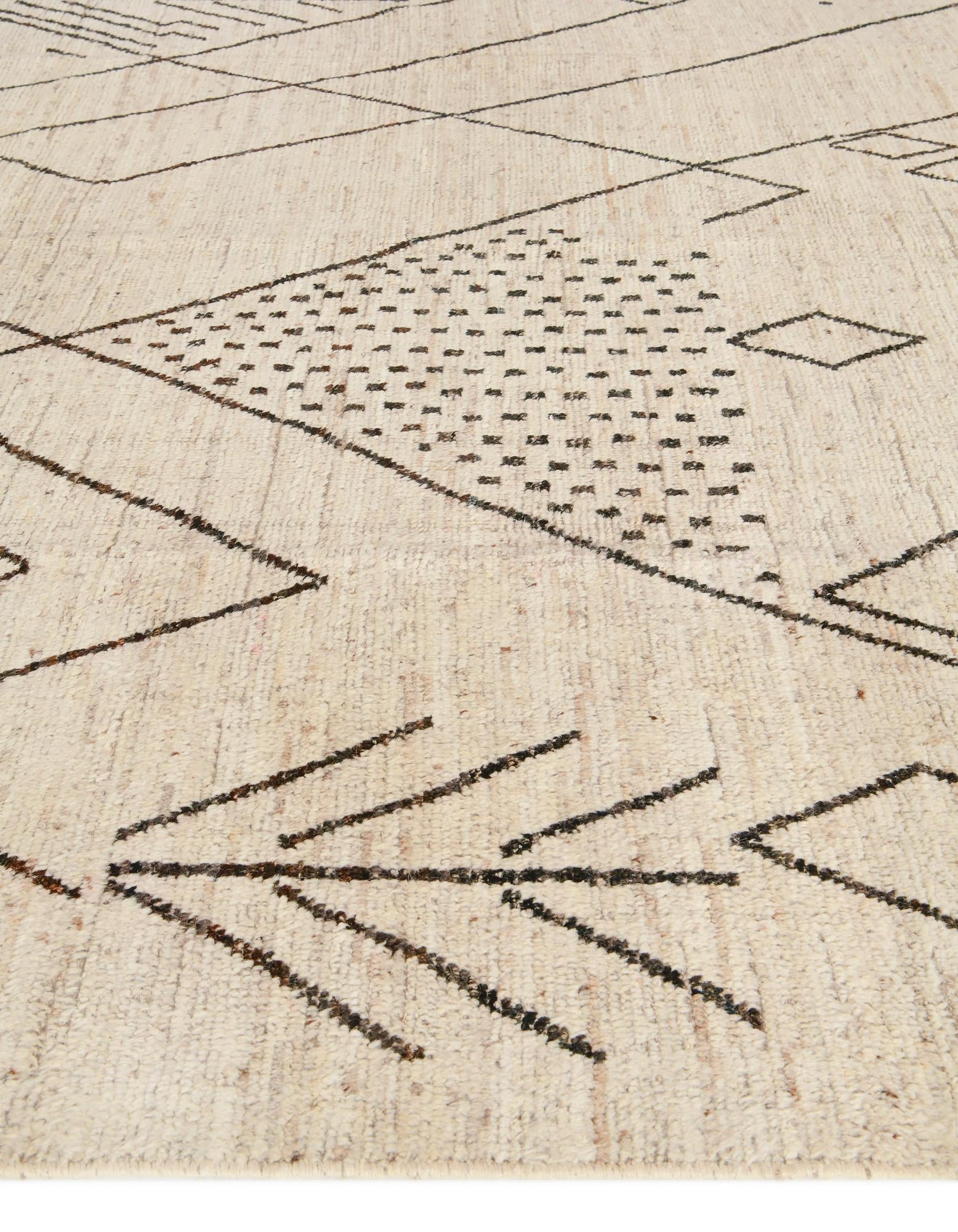 13' 4 x 19' 6 Hand Knotted Moroccan Wool Rug