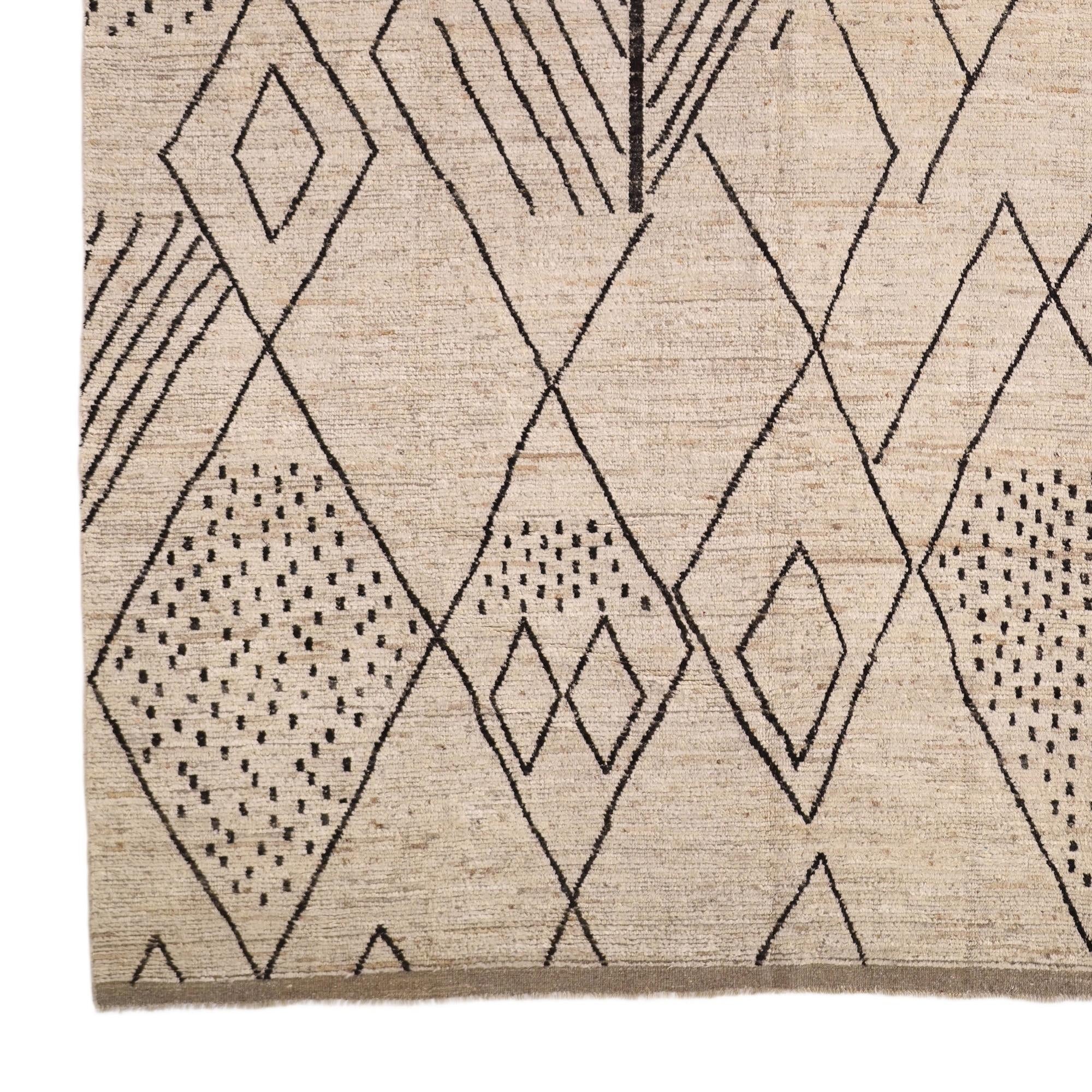 13' 4 x 19' 6 Hand Knotted Moroccan Wool Rug