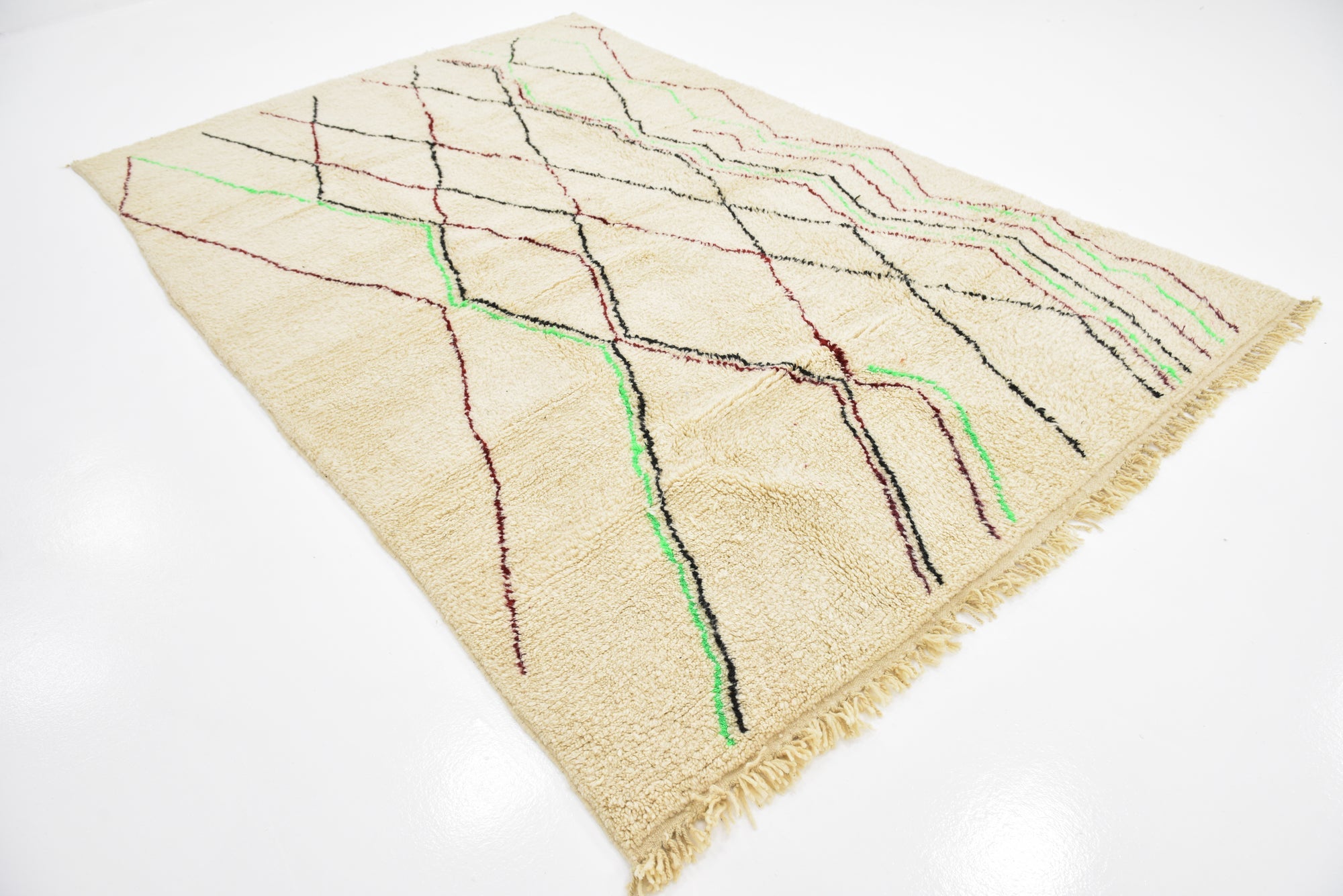 6' 7 x 10' Hand Knotted Moroccan Wool Rug