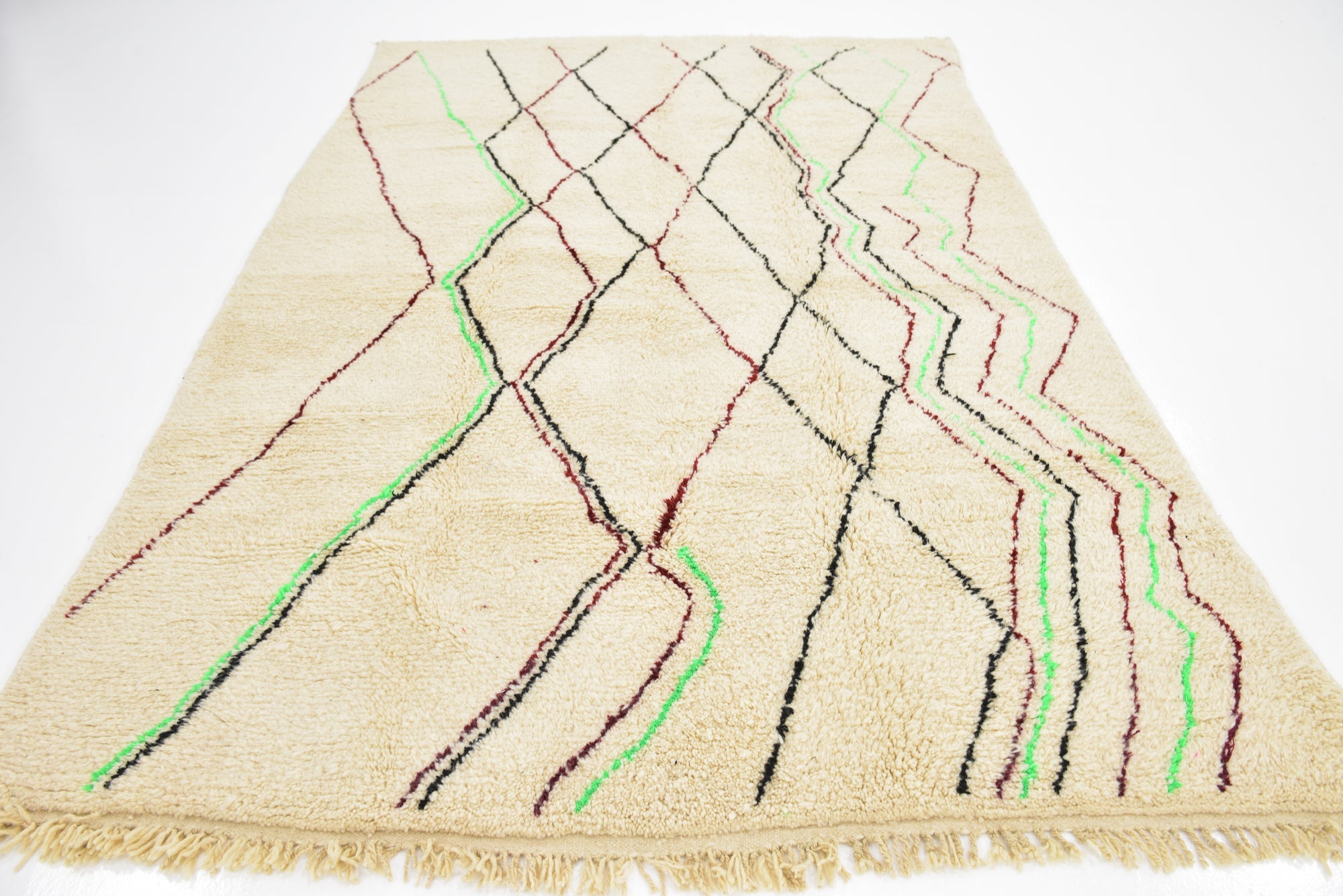 6' 7 x 10' Hand Knotted Moroccan Wool Rug