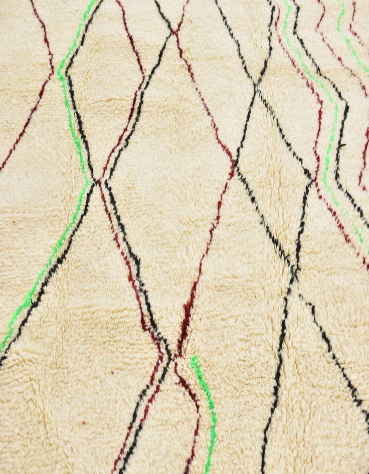 Detail image of 6' 7 x 10'  Hand Knotted Moroccan Wool Rug