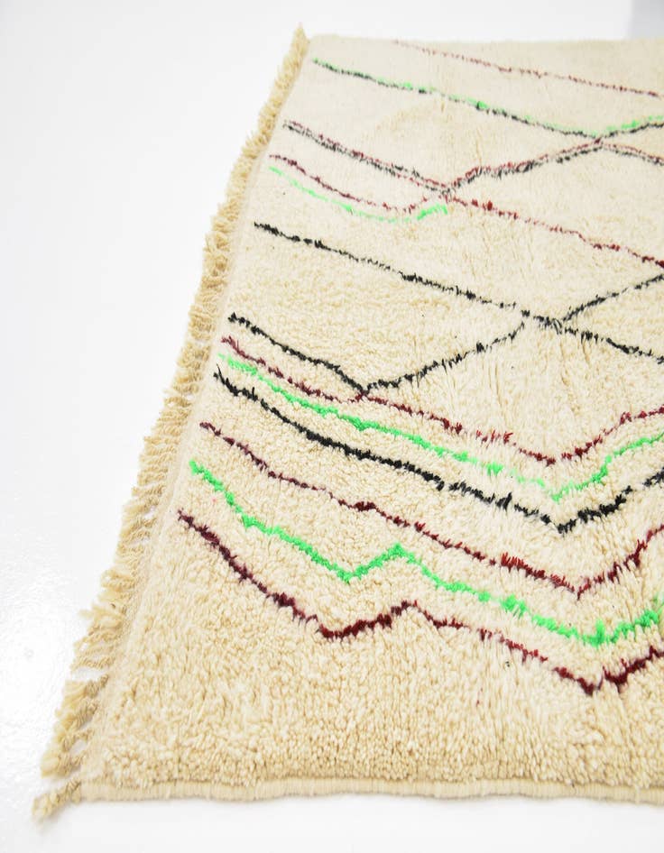 Detail image of 6' 7 x 10'  Hand Knotted Moroccan Wool Rug