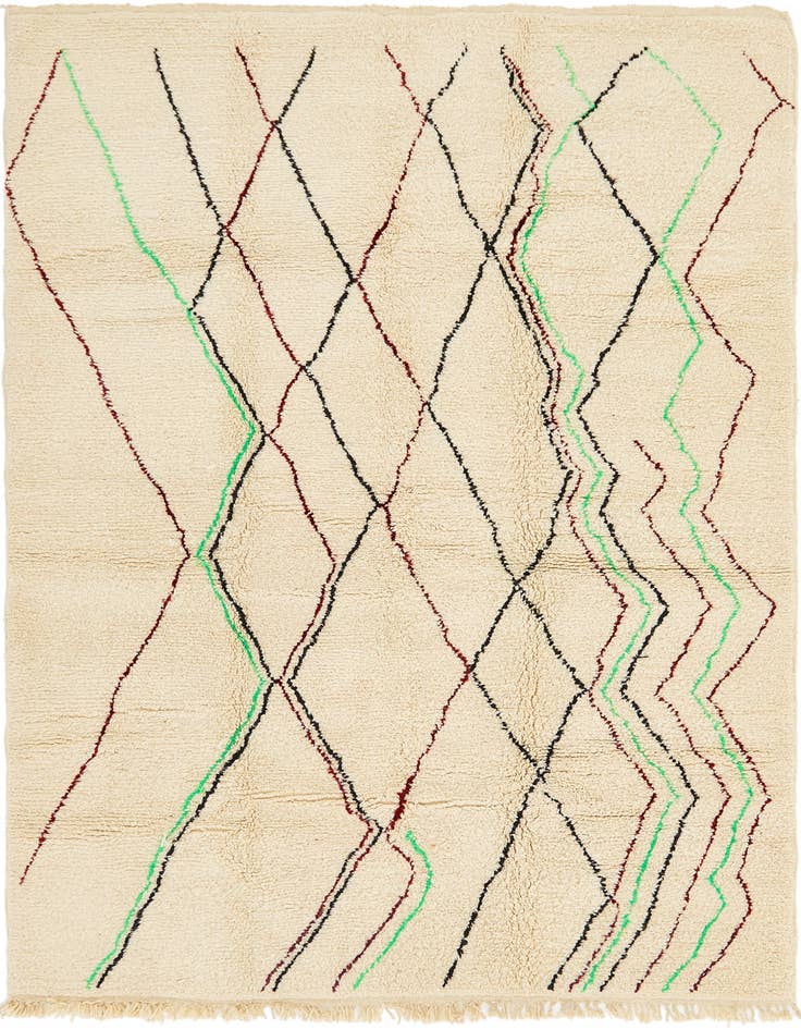 Detail image of 6' 7 x 10' Hand Knotted Moroccan Wool Rug