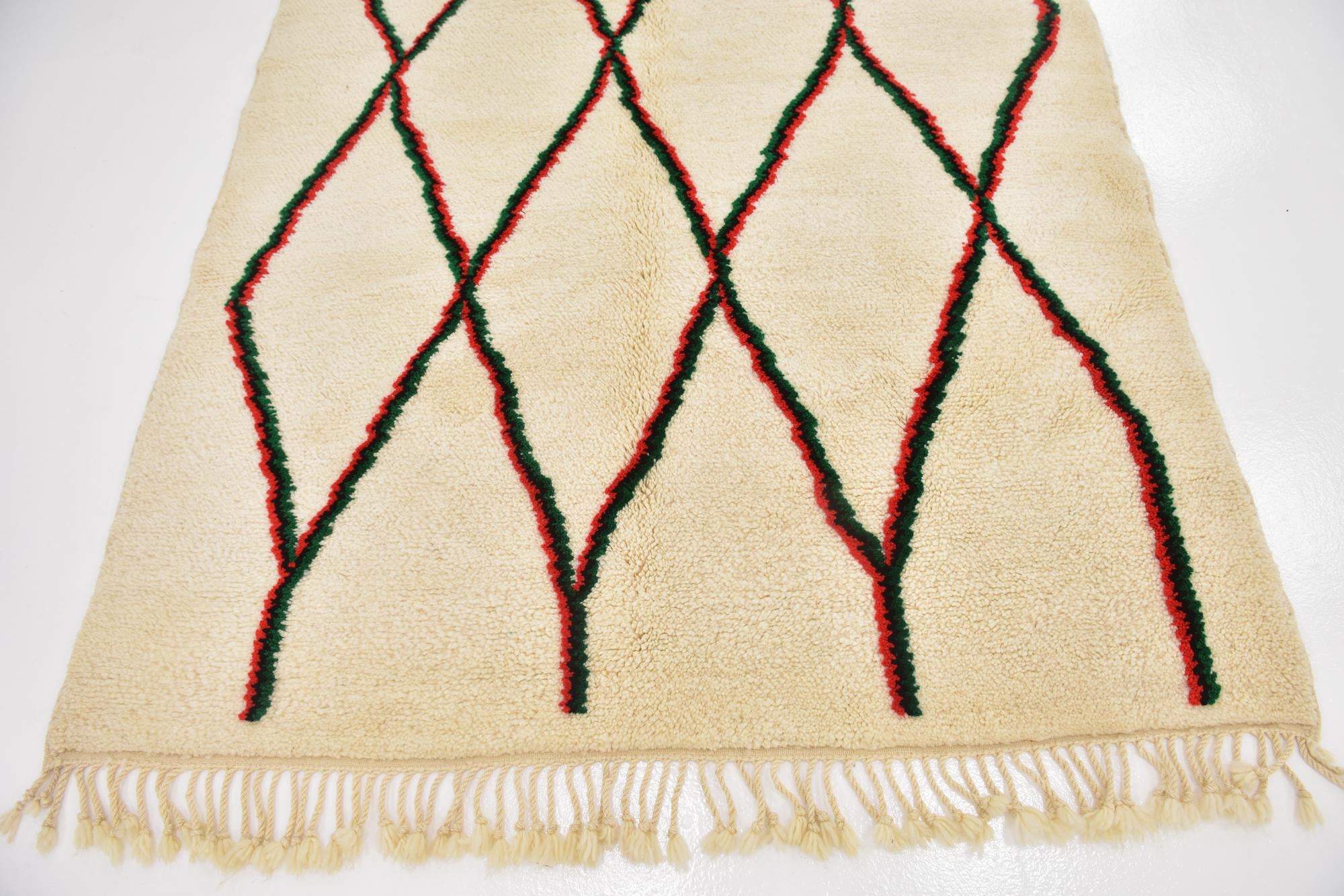 5' 2 x 8' 6 Hand Knotted Moroccan Wool Rug