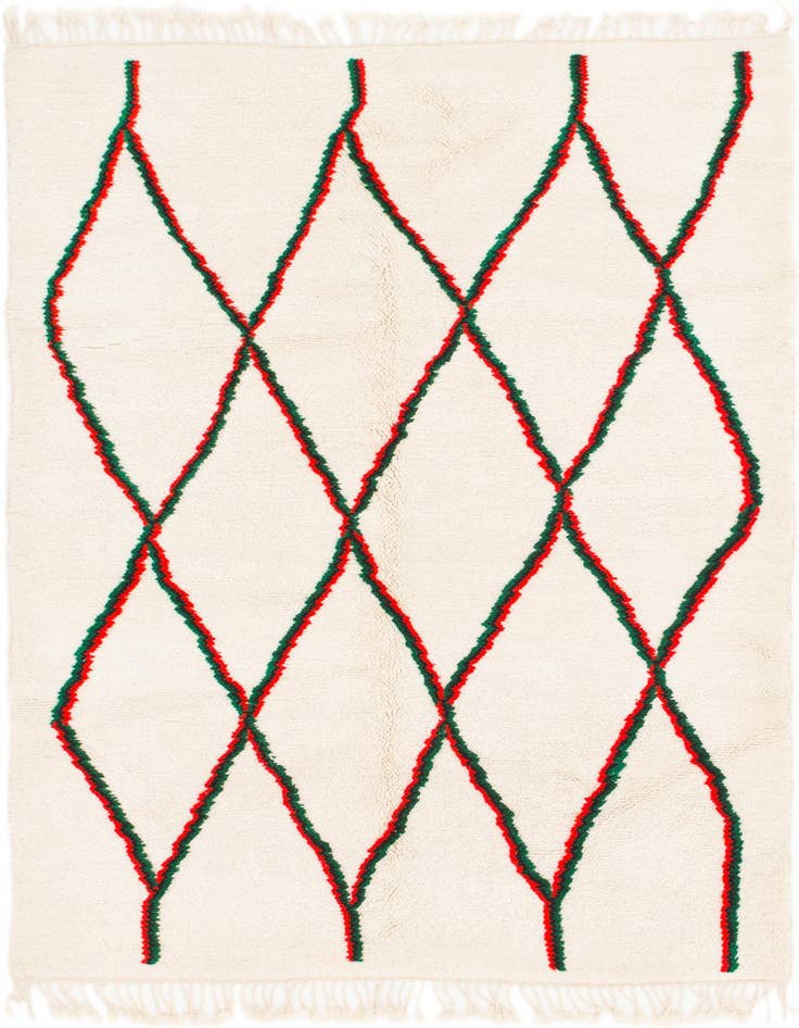 Detail image of 5' 2 x 8' 6 Hand Knotted Moroccan Wool Rug