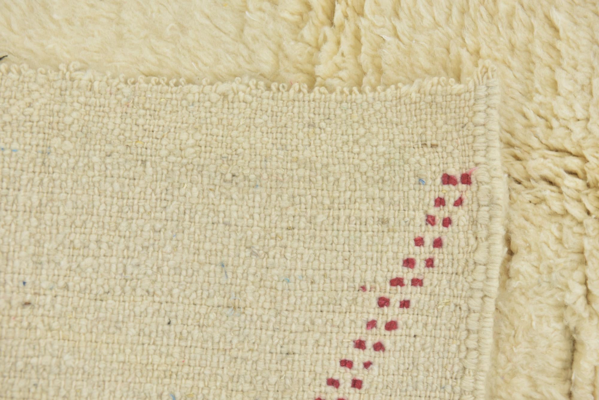 3' 4 x 4' 7 Hand Knotted Moroccan Wool Rug