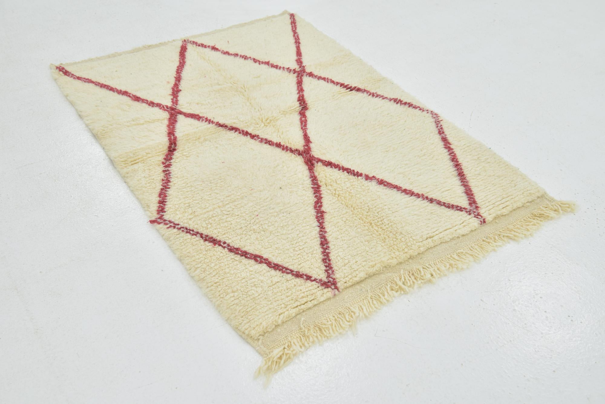 3' 4 x 4' 7 Hand Knotted Moroccan Wool Rug