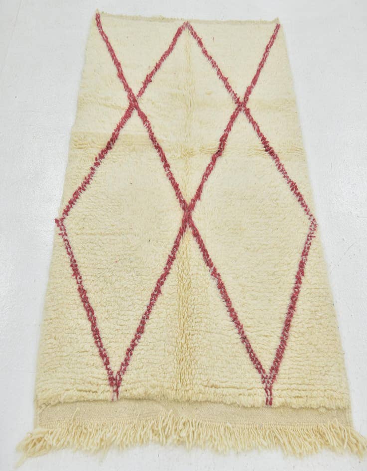 Detail image of 3' 4 x 4' 7  Hand Knotted Moroccan Wool Rug