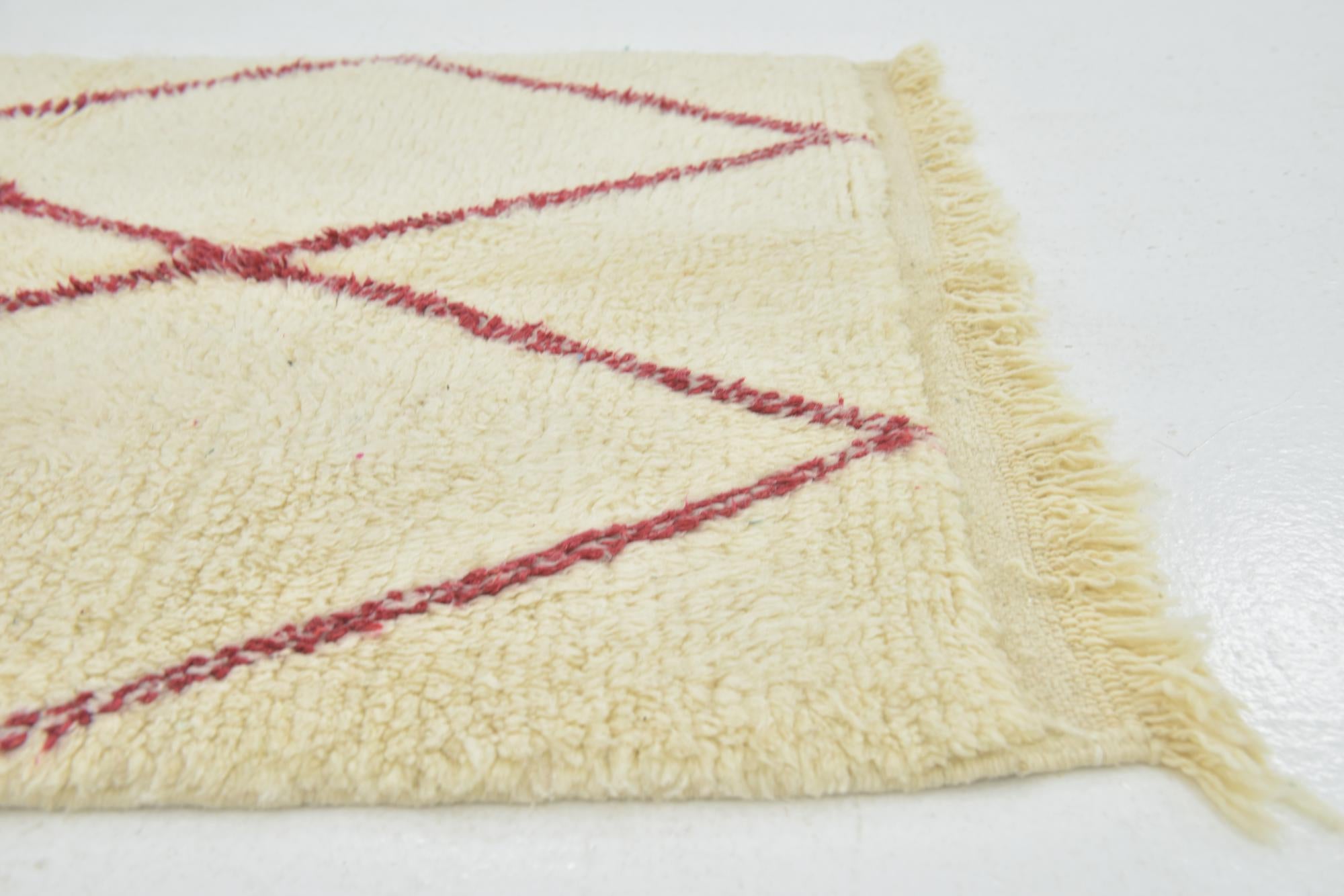 3' 4 x 4' 7 Hand Knotted Moroccan Wool Rug