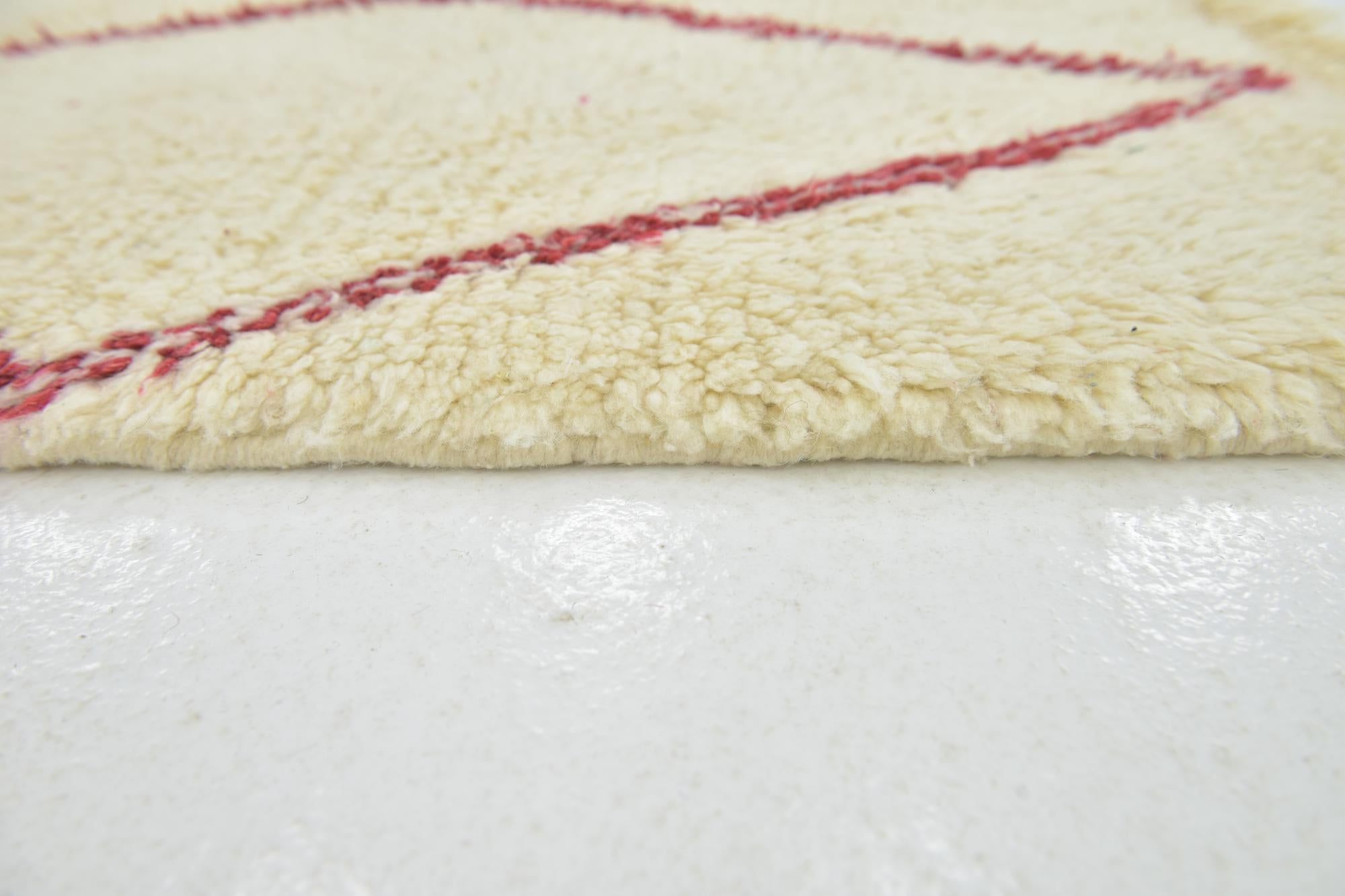 3' 4 x 4' 7 Hand Knotted Moroccan Wool Rug