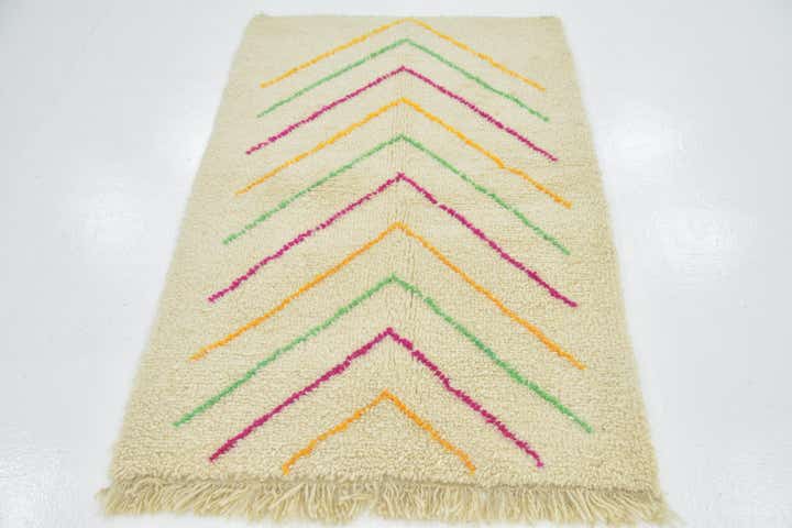 3' 9 x 5' 8 Hand Knotted Moroccan Wool Rug