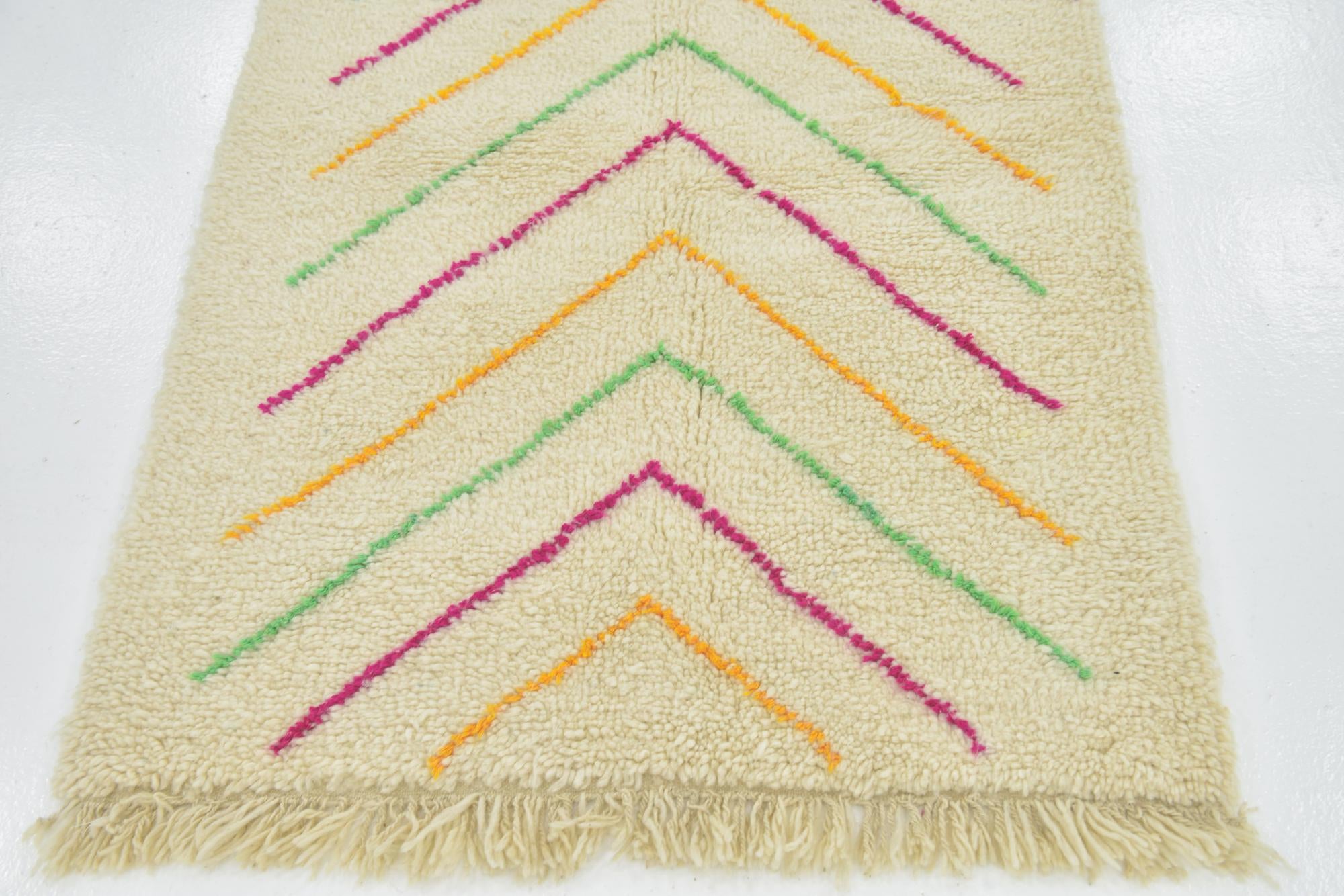 3' 9 x 5' 8 Hand Knotted Moroccan Wool Rug