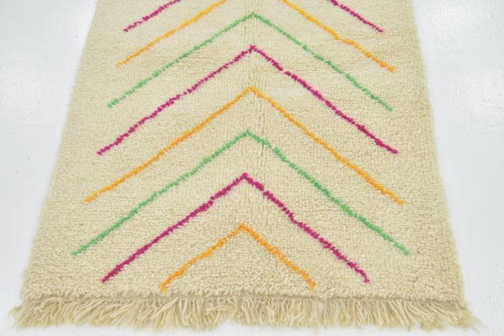 Detail image of 3' 9 x 5' 8 Hand Knotted Moroccan Wool Rug