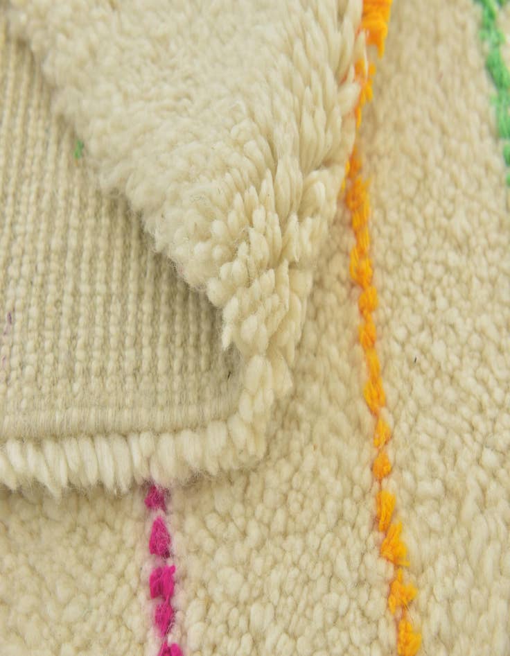 Detail image of 3' 9 x 5' 8  Hand Knotted Moroccan Wool Rug